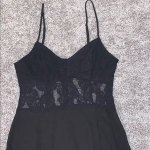 Black Mini Dress with Lace Cut out